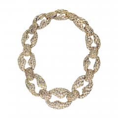 CIRCA 1960S 18K YELLOW GOLD 250 CARAT DIAMOND LINK NECKLACE - 2228863