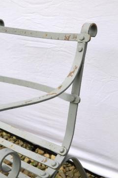 CLASSIC ENGLISH EDWARDIAN WROUGHT IRON STRAP STYLE GARDEN BENCH - 3632253