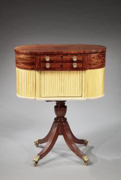 CLASSICAL INLAID MAHOGANY ASTRAGAL END WORK TABLE - 4756454
