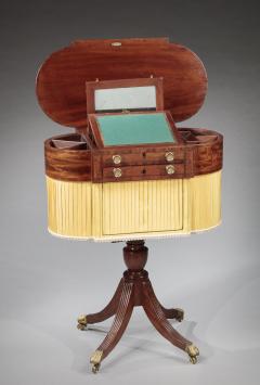 CLASSICAL INLAID MAHOGANY ASTRAGAL END WORK TABLE - 4756456