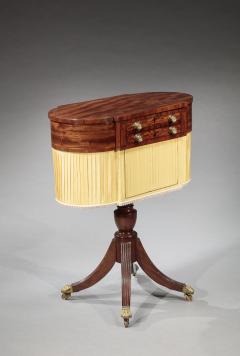 CLASSICAL INLAID MAHOGANY ASTRAGAL END WORK TABLE - 4756457