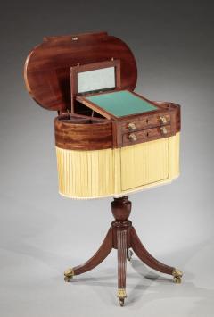 CLASSICAL INLAID MAHOGANY ASTRAGAL END WORK TABLE - 4756459