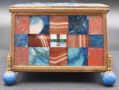 CONTINENTAL EUROPE HARDSTONE INLAY TRINKET OR TABLE BOX - 2853960