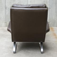 COR Swing Lounge Chair with Matching Ottoman in Leather and Steel Frame - 2762788