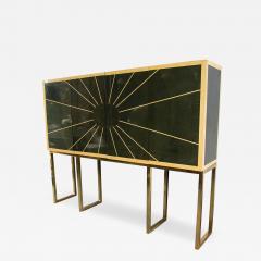 Cabinet on Bronze Stand Monumental Exquisite Sunburst Design - 2956946