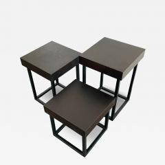 Cain Modern 3 Iron Oak Side Tables Made in the USA by Cain Studio - 3153010