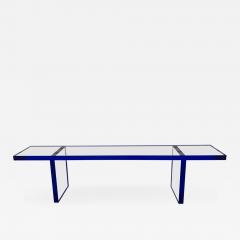 Cain Modern Custom Bench in Deep Blue and Clear Lucite by Cain Modern - 1276488