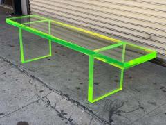 Cain Modern Custom Lime Green Lucite Bench by Cain Modern - 1276435