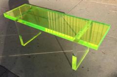 Cain Modern Lime Green Lucite Bench by Cain Modern Frame - 339389