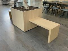 Cain Modern M White Oak Planter with Integrated Benches by Cain Studio Made in the USA - 3153119