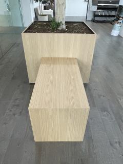 Cain Modern M White Oak Planter with Integrated Benches by Cain Studio Made in the USA - 3153125