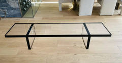 Cain Modern Thick Lucite Coffee Table Bench in Clear Black Lucite - 2727471