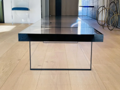 Cain Modern Thick Lucite Coffee Table Bench in Clear Black Lucite - 2727529