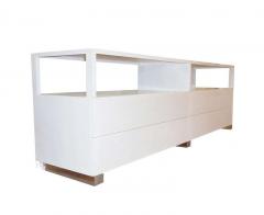 Cain Originals Modern White Oak and Lucite Dresser with Milk Glass - 580683