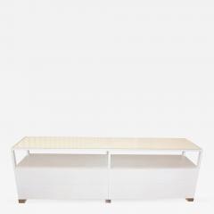 Cain Originals Modern White Oak and Lucite Dresser with Milk Glass - 581098