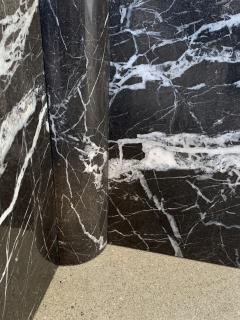 Calacatta Black Marble Pedestal Table with a Glass Top - 1822184