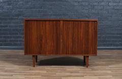 California Modern Walnut Tambour Door Credenza by Barzilay - 4383547