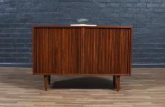 California Modern Walnut Tambour Door Credenza by Barzilay - 4383548