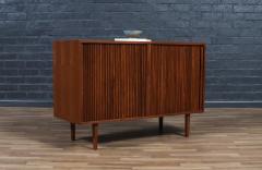 California Modern Walnut Tambour Door Credenza by Barzilay - 4383551