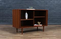 California Modern Walnut Tambour Door Credenza by Barzilay - 4383552