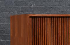 California Modern Walnut Tambour Door Credenza by Barzilay - 4383555