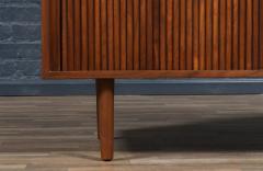California Modern Walnut Tambour Door Credenza by Barzilay - 4383556