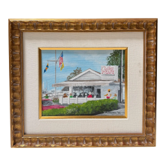 California Oil Painting of the Galley Cafe Newport Beach - 4033055