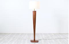 Californian Modern Sculpted Walnut Floor Lamp - 2993216