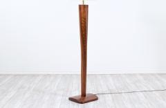 Californian Modern Sculpted Walnut Floor Lamp - 2993221