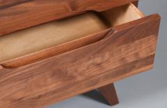 Californian Modern Sculpted Walnut Night Stand - 4570802