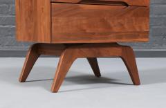 Californian Modern Sculpted Walnut Night Stand - 4570803