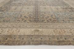 Camel and Pastel Blue Antique Persian Kirman Rug - 2447619