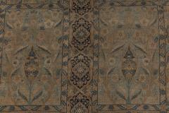 Camel and Pastel Blue Antique Persian Kirman Rug - 2447621