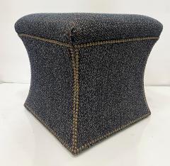 Cami Stools or Ottomans Upholstered with Nail Head Trim Pair - 3954265