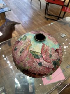 Camille Faur Camille FAURE 1874 1956 Beautiful ball shaped vase with flowers - 3567915