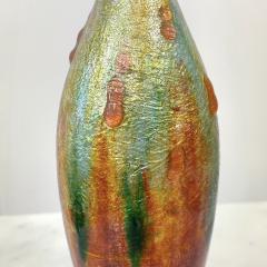 Camille Faur Camille Faure Art Nouveau French Limoges Yellow Green Red Enamels Copper Vase - 2248716