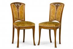 Camille Gauthier Set of 6 Camille Gauthier French Art Nouveau Ombelle Foliate Carved Side Chairs - 4273307