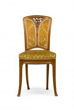 Camille Gauthier Set of 6 Camille Gauthier French Art Nouveau Ombelle Foliate Carved Side Chairs - 4273308
