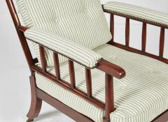 Campaign Armchair in Green Ticking - 4445997