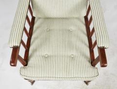 Campaign Armchair in Green Ticking - 4445998
