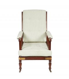 Campaign Armchair in Green Ticking - 4445999