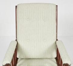 Campaign Armchair in Green Ticking - 4446000