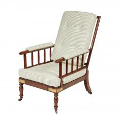 Campaign Armchair in Green Ticking - 4446001