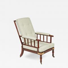 Campaign Armchair in Green Ticking - 4446010