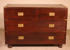 Campaign Marine Chest Of Drawers In Mahogany From The 19 Century - 3144377