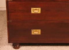 Campaign Marine Chest Of Drawers In Mahogany From The 19 Century - 3144380