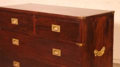 Campaign Marine Chest Of Drawers In Mahogany From The 19 Century - 3144382