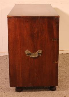 Campaign Marine Chest Of Drawers In Mahogany From The 19 Century - 3144386