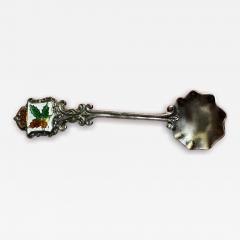 Canadian Sterling Silver And Enameled Souvenir Salt Spoon 4 29g - 4464097