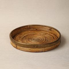 Cane Brass Round Tray - 3695597